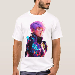 Woman In Spacesuit Anime Style T-Shirt
