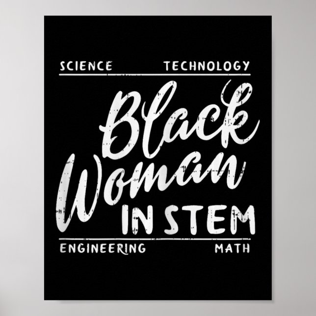 Woman In Stem Science Math African Melanin Girl Gi Poster (Front)