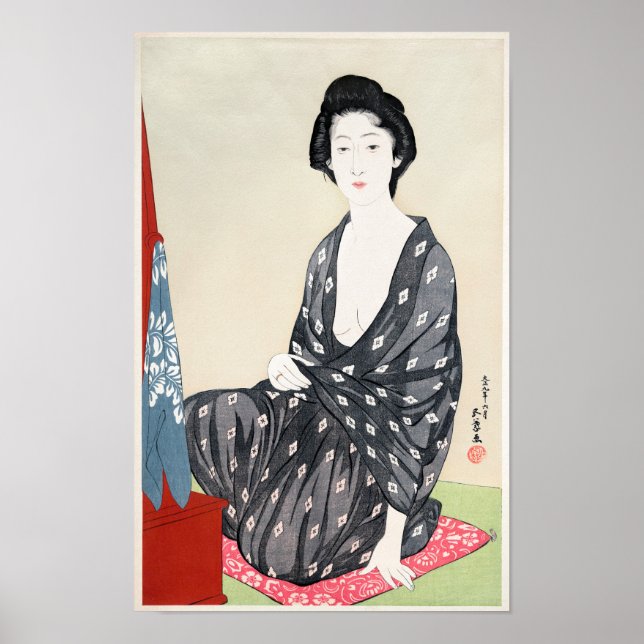 Woman in Summer Clothing by Goyō Hashiguchi (1920) Poster (Front)