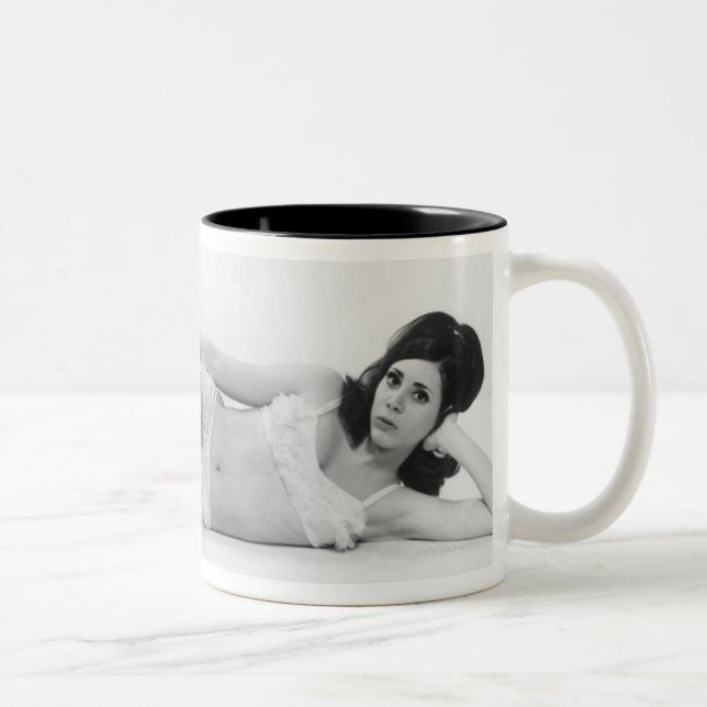 Woman in Swimwear Two-Tone Coffee Mug (Right)