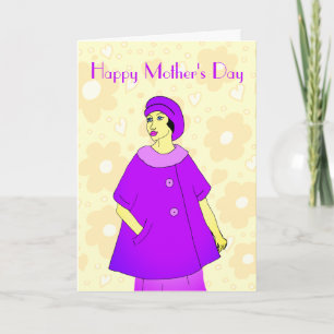 Woman in Swing Coat 1950s Mother's Day Card