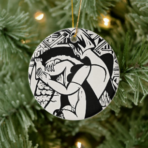 Woman in the Bathtub by Ernst Ludwig Kirchner Ceramic Ornament