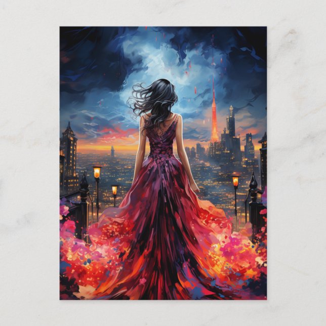 Woman in the City Postcard (Front)