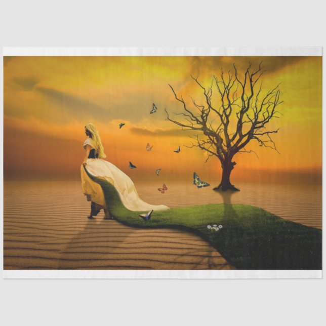 Woman in the Dunes Tissue Paper (Front)