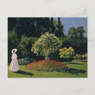 Woman in the Garden by Claude Monet Postcard