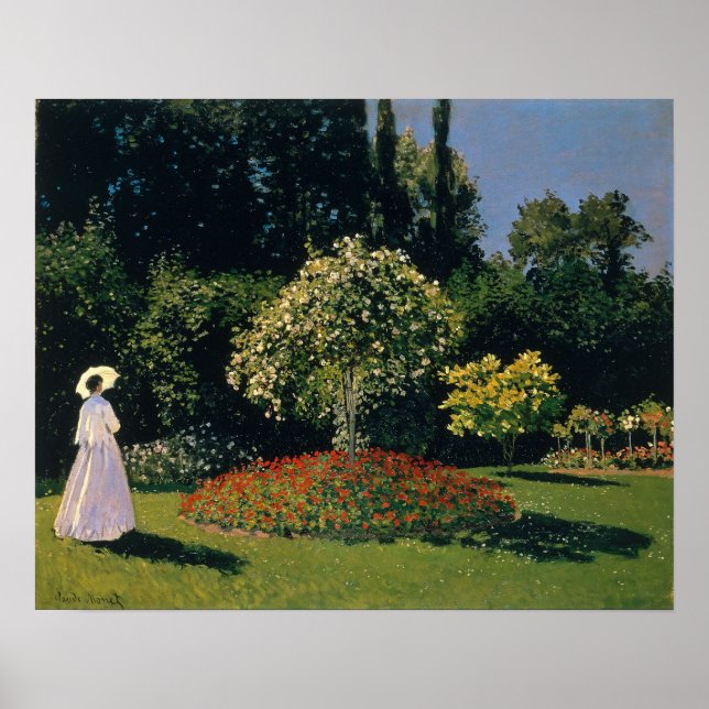 Woman in the Garden by Claude Monet Poster (Front)