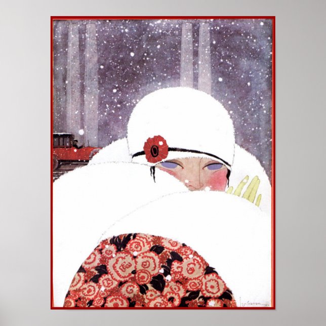 WOMAN IN THE SNOW,WINTER BEAUTY FASHION POSTER (Front)