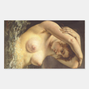 Woman in the Waves Rectangular Sticker