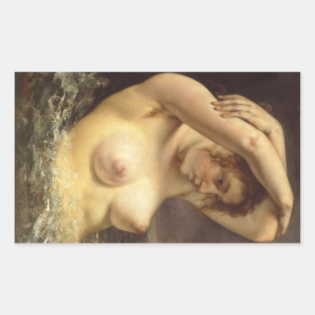 Woman in the Waves Rectangular Sticker (Front)