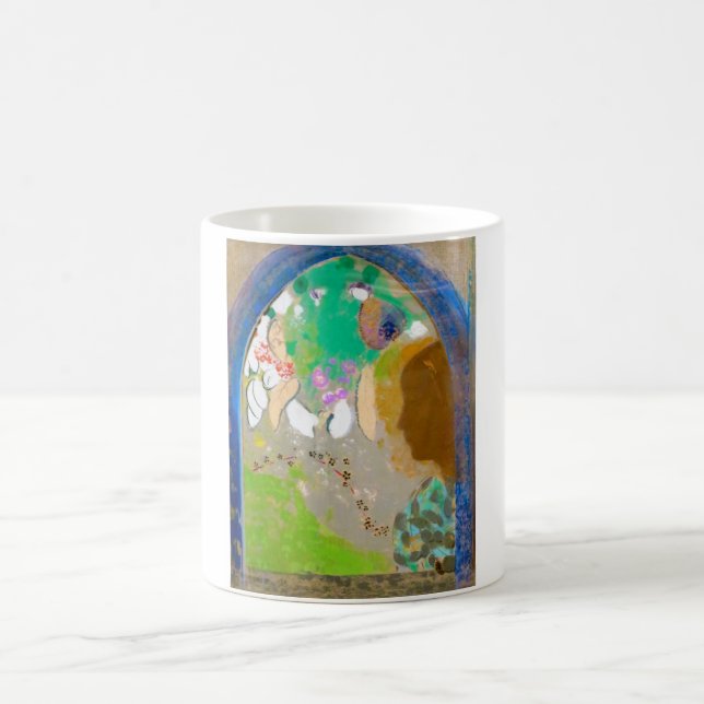 Woman in the Window, Redon Coffee Mug (Center)