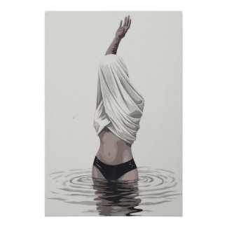 "Woman in Water" - Minimalist wall Poster