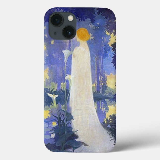Woman in white with Calla lillies Case-Mate iPhone Case (Back)