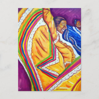 Woman in Yellow Dress Postcard