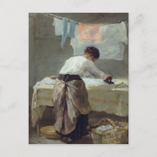 Woman Ironing Postcard
