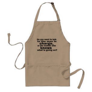 woman knows humour standard apron