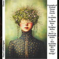 Woman, Lace Blindfold & Floral Crown EM8 Decoupage