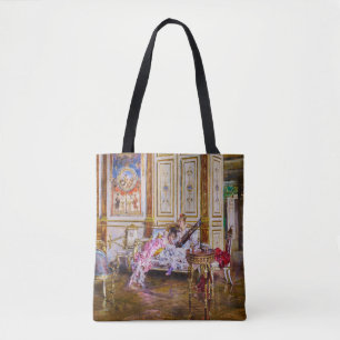Woman Laying a Lyre and a Listener by Boldini Tote Bag