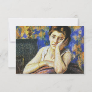 Woman Leaning on a Chair Card