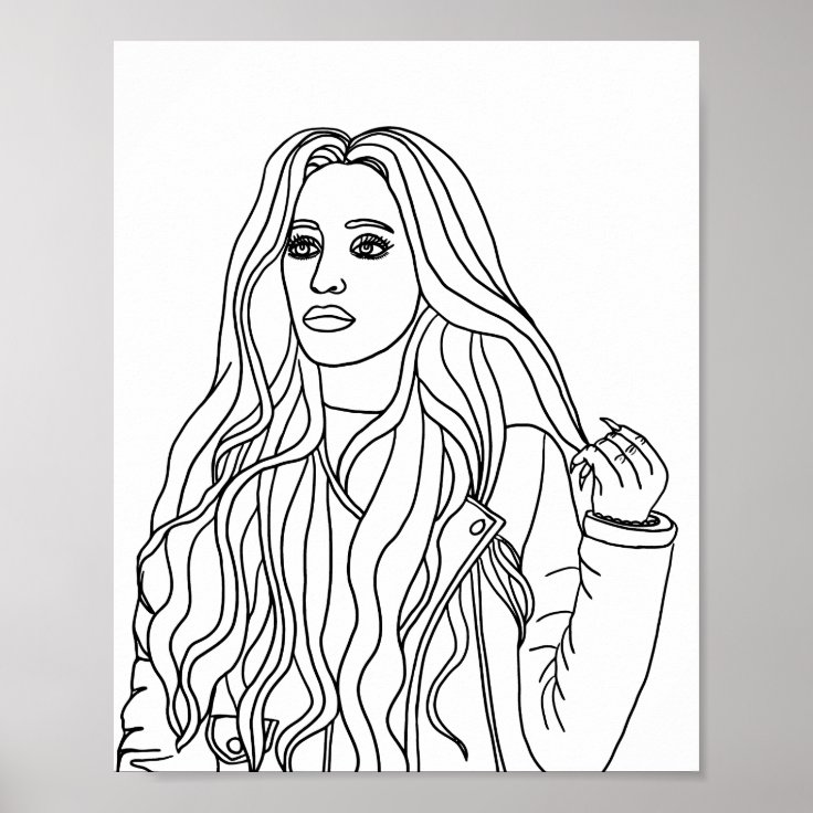 woman in leather jacket coloring page