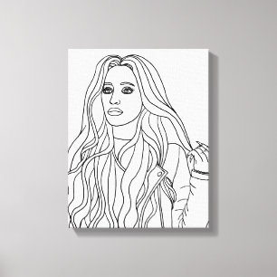 Woman Leather Jacket Fashion art Adult Coloring Canvas Print