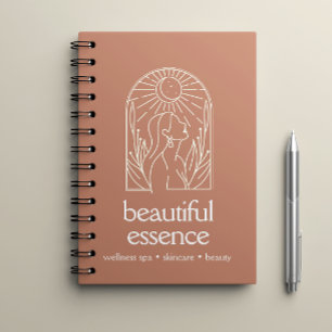 Woman Leaves Moon Arch Terracotta Wellness Day Spa Notebook