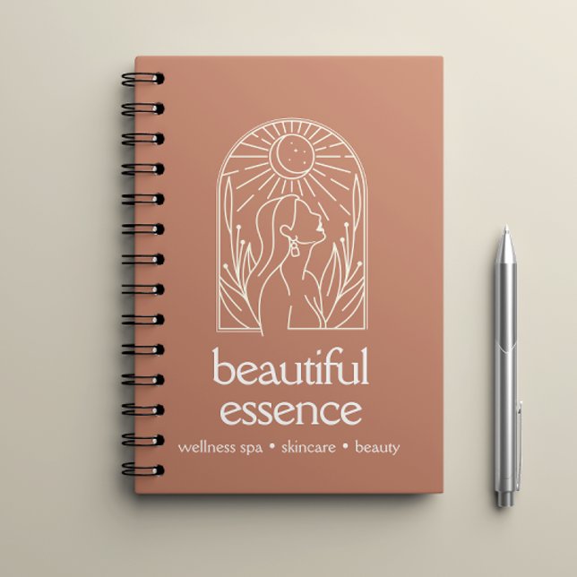 Woman Leaves Moon Arch Terracotta Wellness Day Spa Notebook (Creator Uploaded)