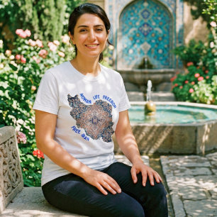 Woman Life Freedom   Persian Rug Blue T-Shirt