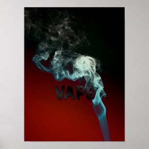 Woman Lips Clouds Vape Grunge High Quality Poster