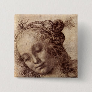 Woman Looking Down 15 Cm Square Badge