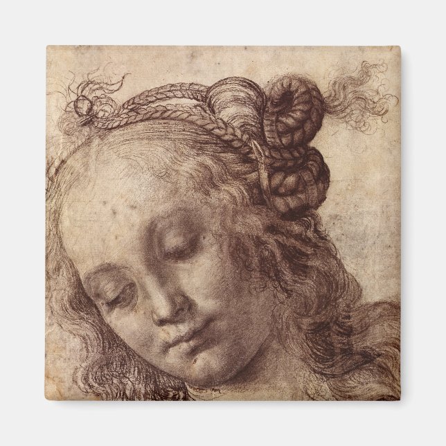 Woman Looking Down Magnet (Front)