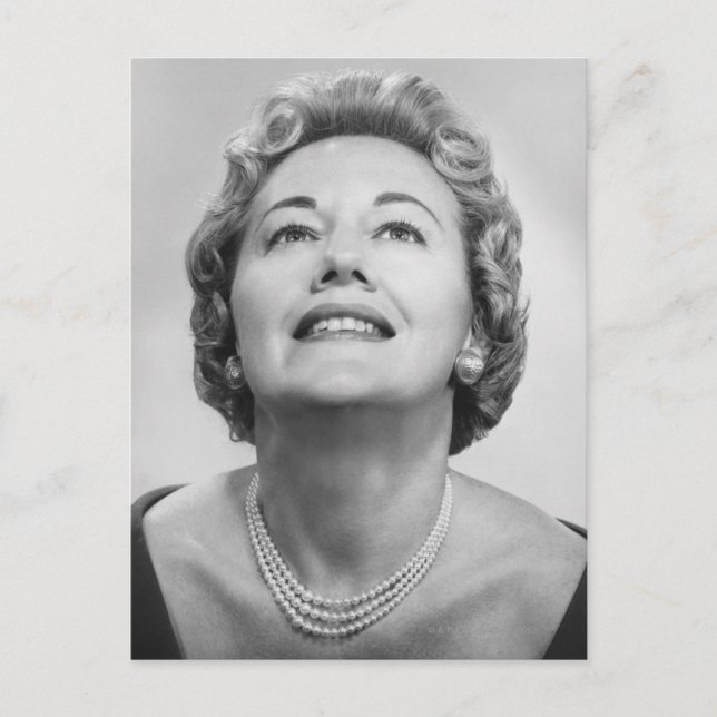 Woman Looking Up Postcard (Front)