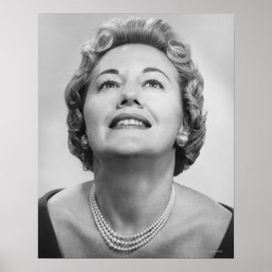Woman Looking Up Poster