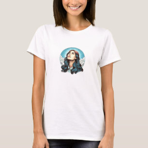 Woman Looking up To heaven Colour illustration Art T-Shirt