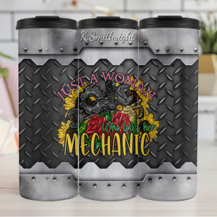 Woman Loves Her Mechanic Floral Thermal Tumbler