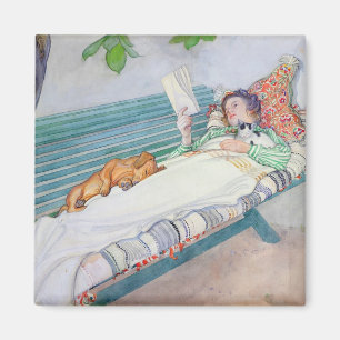 Woman Lying on a Bench, 1913 Magnet