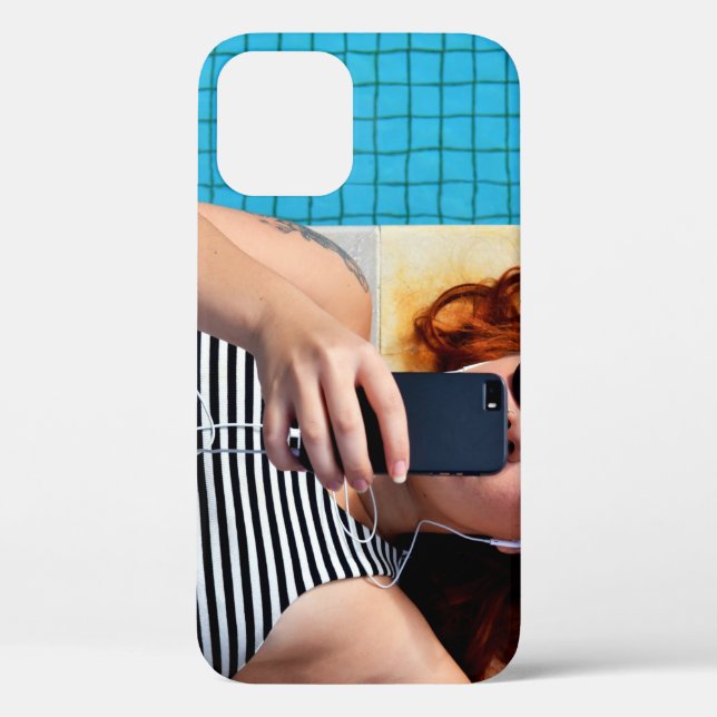Woman lying on brown floor Case-Mate iPhone case (Back)