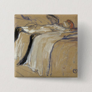 Woman lying on her Back - Lassitude 15 Cm Square Badge