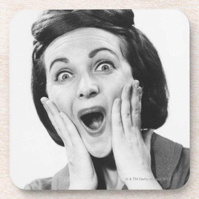 Woman Making Face Coaster (Front)