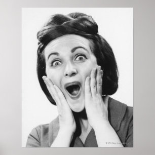 Woman Making Face Poster