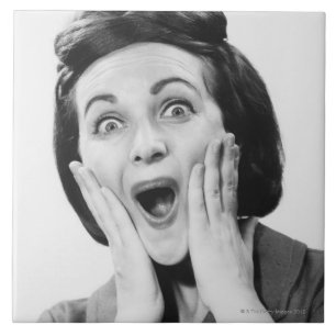Woman Making Face Tile