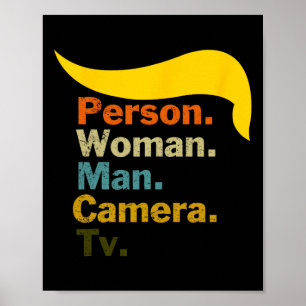 Woman Man Camera Tv Cognitive Test Shirt Trump Wor Poster