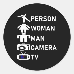 Woman Man Camera Tv Go Vote 2020  Classic Round Sticker