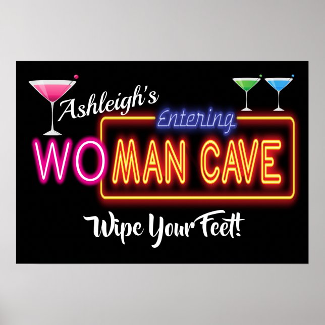 Woman Man Cave Sign Poster (Front)