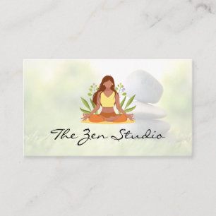 Woman Meditating Stacked Stones Appointment Card