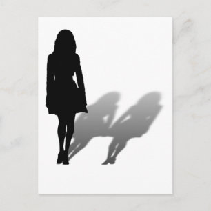 Woman Missing Woman Silhouette Postcard