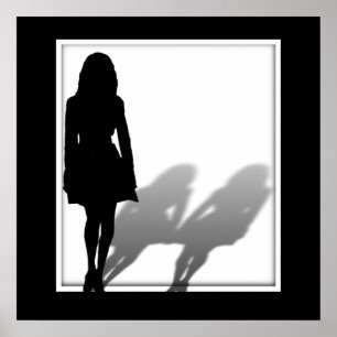 Woman Missing Woman Silhouette Poster