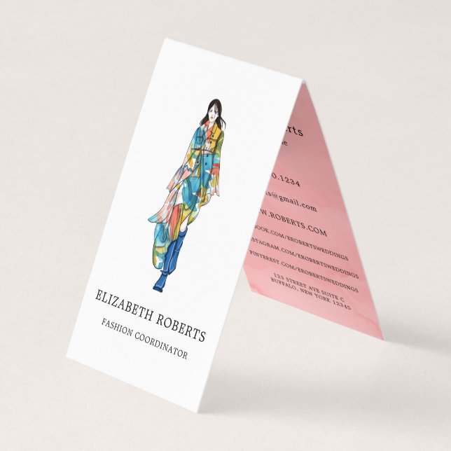 Woman Model Fashion Coordinator  Business Card (Front)