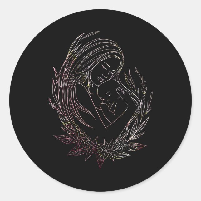 Woman Mother Baby Midwife Doula Classic Round Sticker (Front)