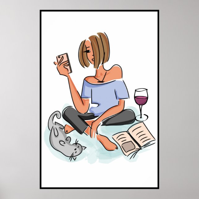 Woman Multi-Tasking Printable Poster (Front)