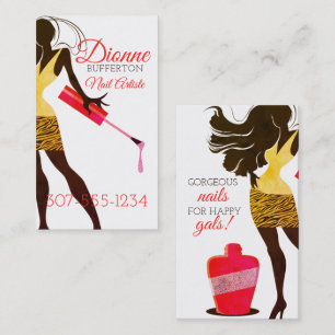 Woman nail polish artist manicure business card